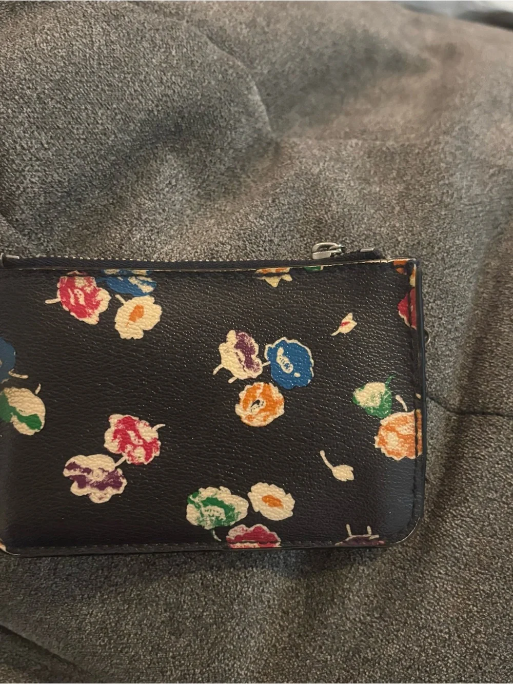 Coach Floral Print Mini Wristlet Key Pouch As Is